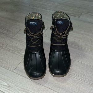 Black Sperry boots
